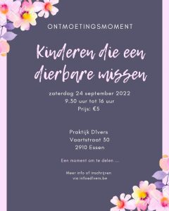 Affiche ontmoetingsdag voor kinderen die een dierbare missen